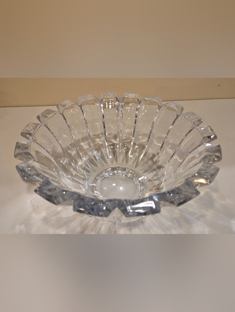 Mikasa Clear Crystal Glass Fluted Decorative Bowl - Home Art